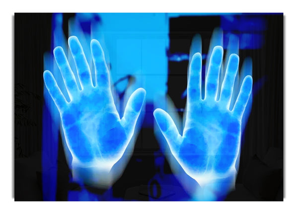 Vibrant Blue Hand Prints