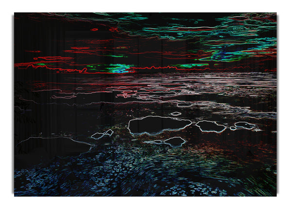 Abstrakte Neon-Meereslandschaft