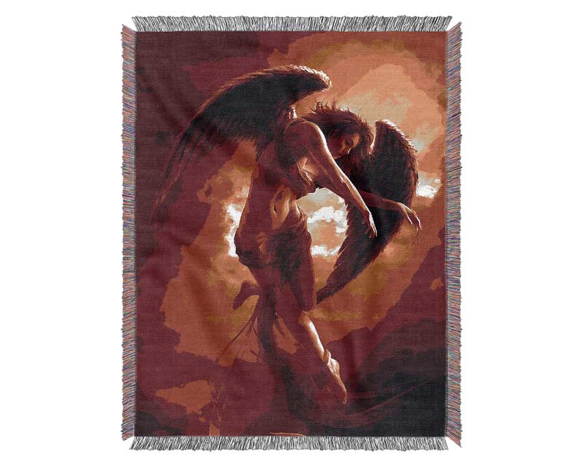 Red Guardian Angel Woven Blanket