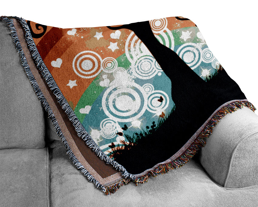 Love Rainbow Woven Blanket