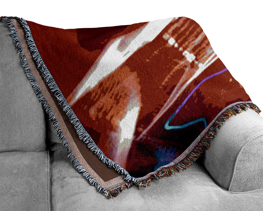 Red Light Flames Woven Blanket