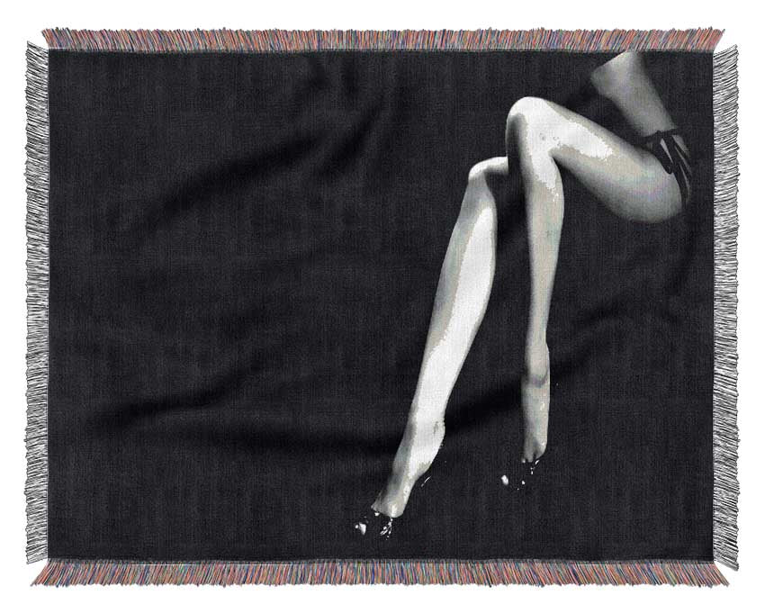 Sexy Legs Black Woven Blanket