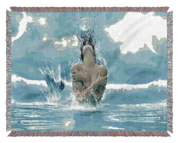 Mermaid Fantasy Girl Woven Blanket