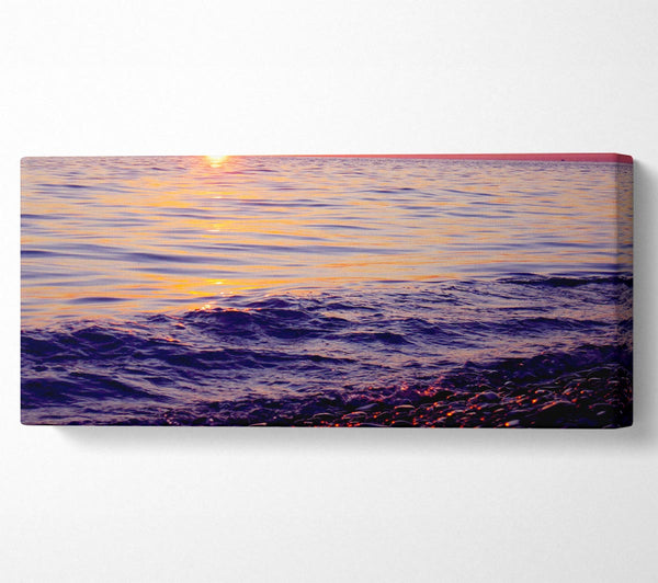 Orange Sunset Ocean Glisten