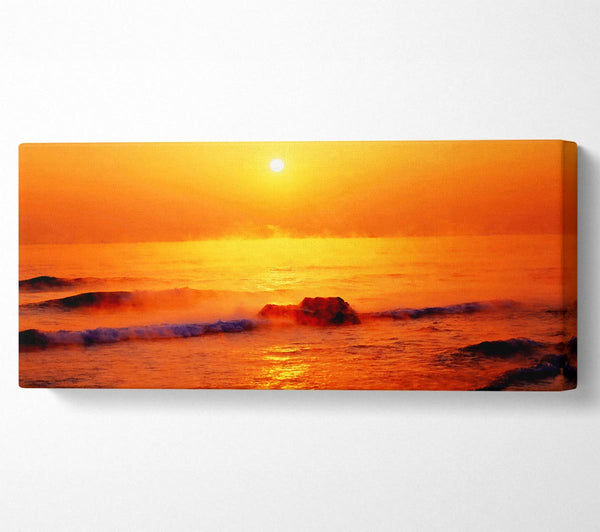 Crashing Waves At Sunset