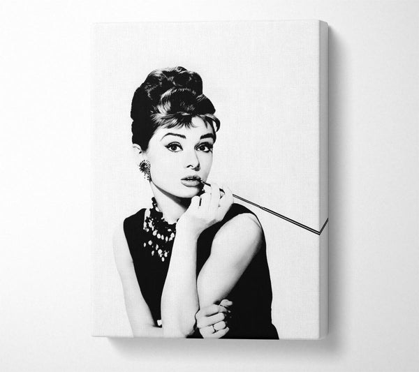  A Canvas Print of Audrey Hepburn Cigarette Canvas Art