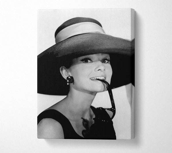  A Canvas Print of Audrey Hepburn Hat Canvas Print