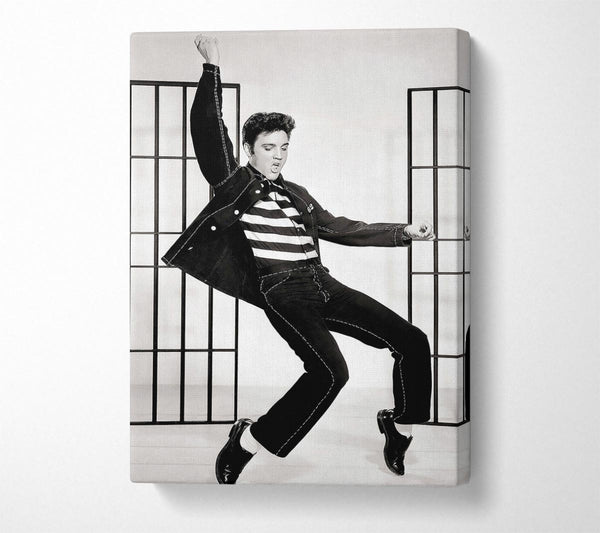  A Canvas Print of Elvis Jail House Rock B n W Canvas Wall Art