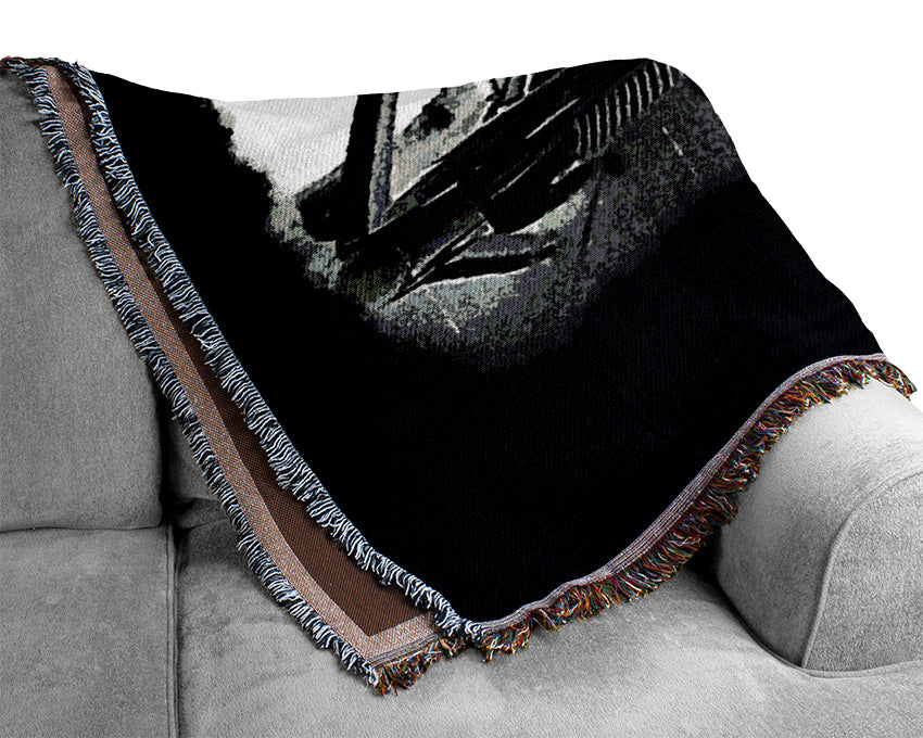 Mad Max Car B n W Woven Blanket