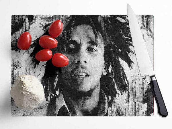 Bob Marley Redemption Song Glass Chopping Board