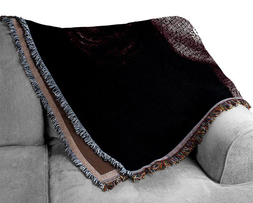 Jim Morrison Words Woven Blanket