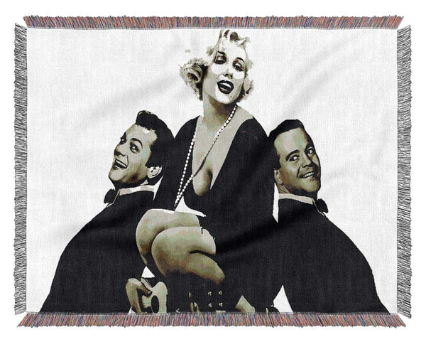 Marilyn Monroe And The Boys Woven Blanket