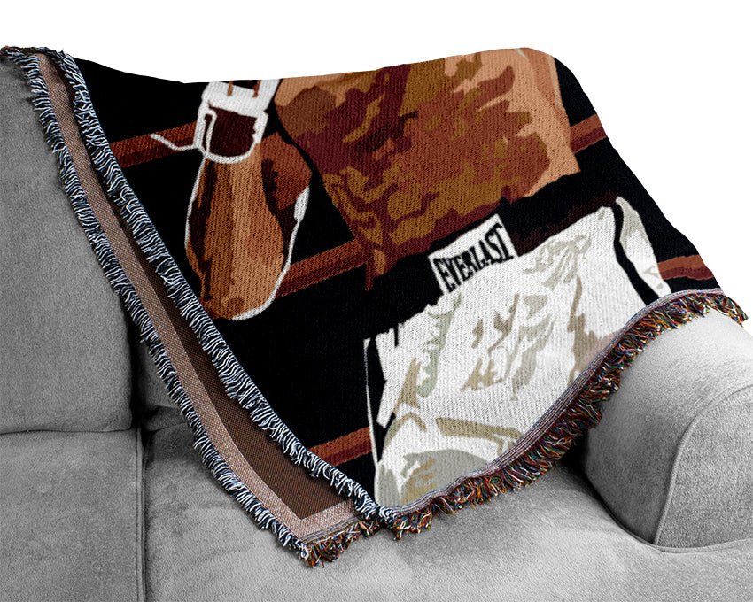 Muhammad Ali In The Ring Woven Blanket