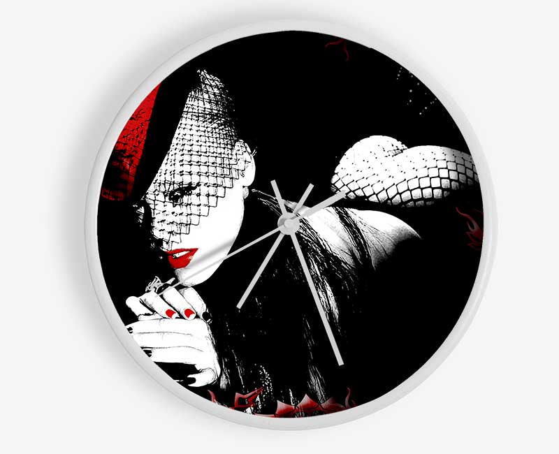Pink Fishnets Clock - Wallart-Direct UK