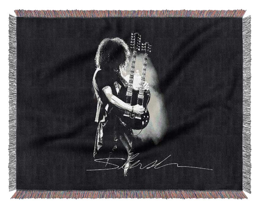Slash Double Guitar B~w Woven Blanket