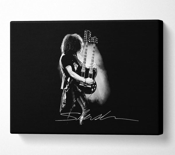  A Canvas Print of Slash Double Guitar B~w Canvas Wall Art