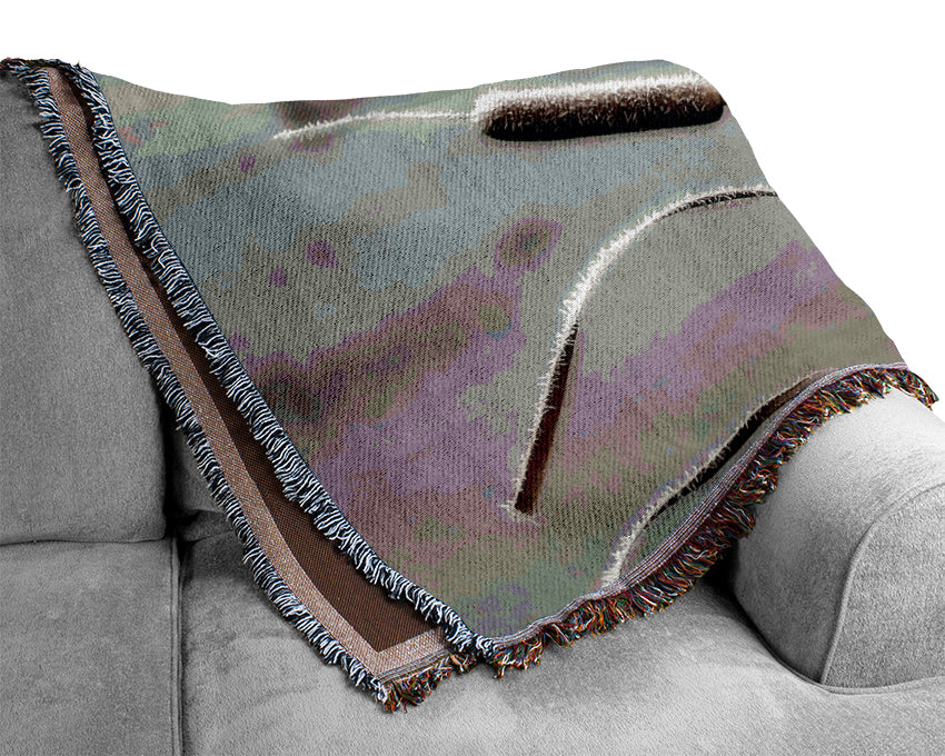 Frosted Cattails Woven Blanket