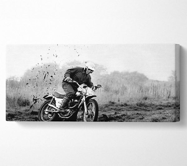 Motor Bike In The Mud B n W