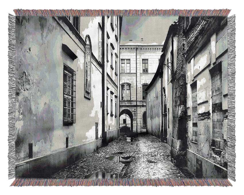 Venice Streets B n W Woven Blanket