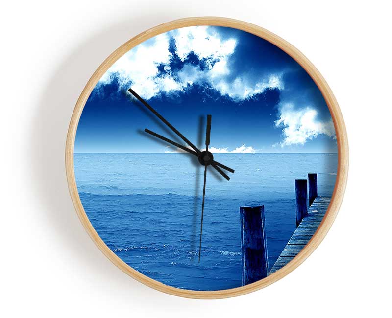 Blue Dock Clouds Clock - Wallart-Direct UK