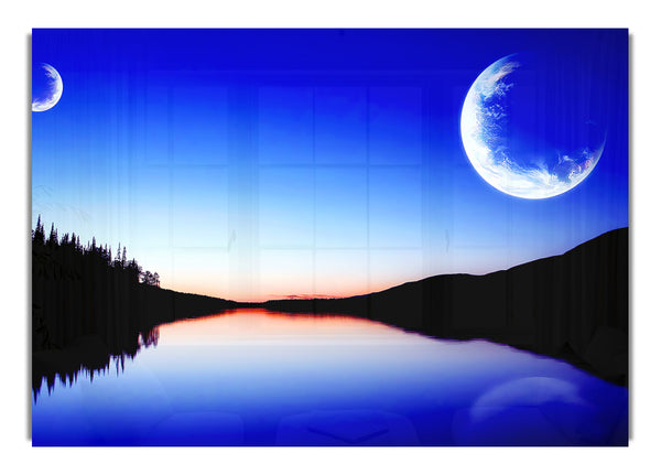 Calm Lake In Another World Blue
