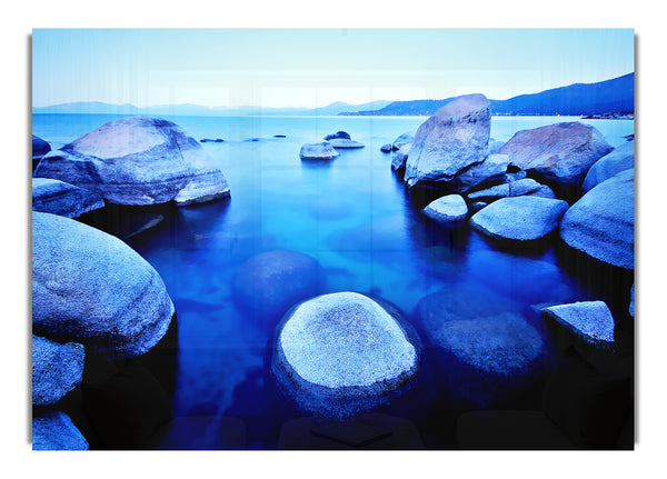 Blue Tranquil Ocean Rocks