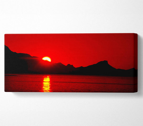 Vibrant Red Ocean Sunset