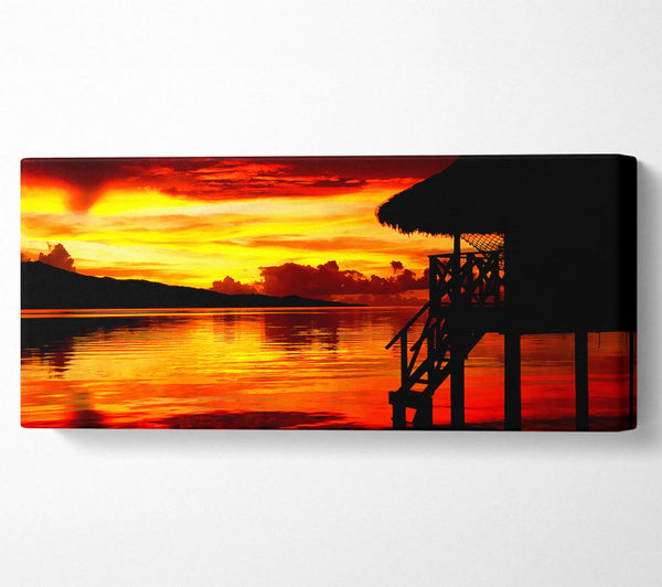 Red Beach Hut Ocean