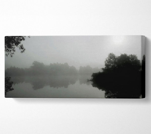 Misty Moonlit River B n W