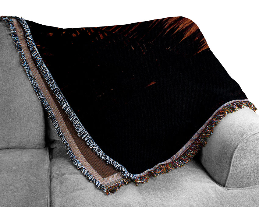 Glow Of The Golden Ocean Woven Blanket