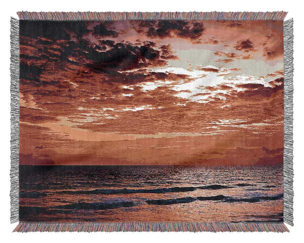 Lava Red Ocean Skies Woven Blanket