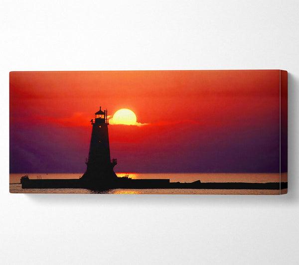 Lighthouse Sunset Red
