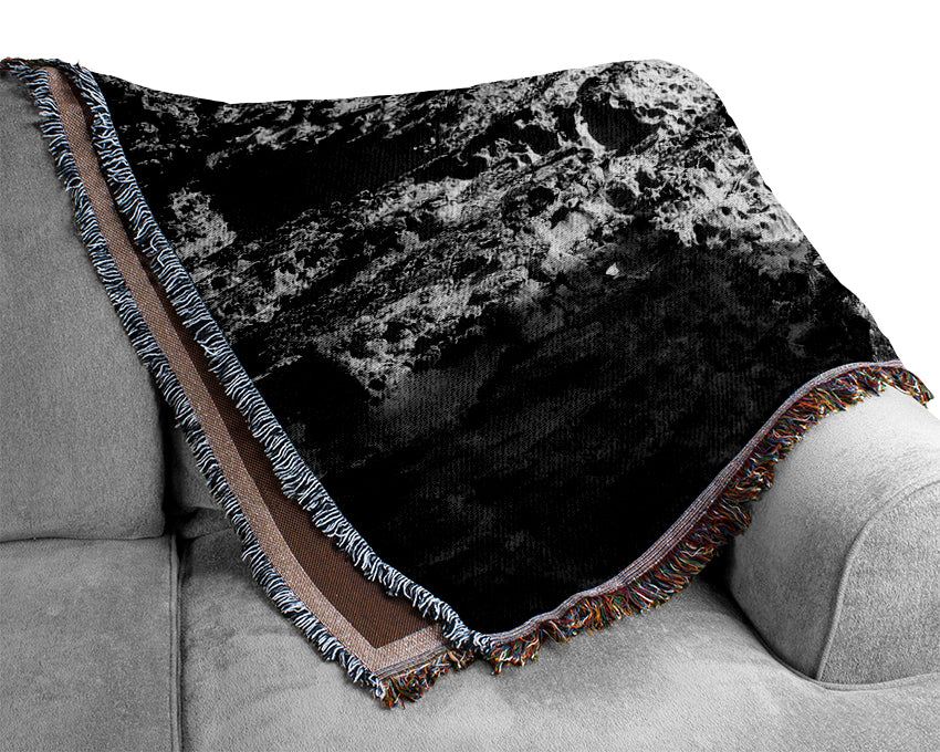 The Waves On The Ocean Cove B n W Woven Blanket