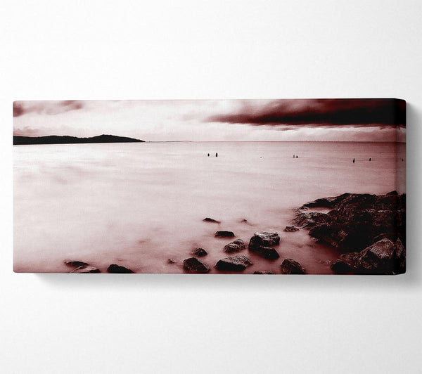 Misty Calm Ocean Rocks