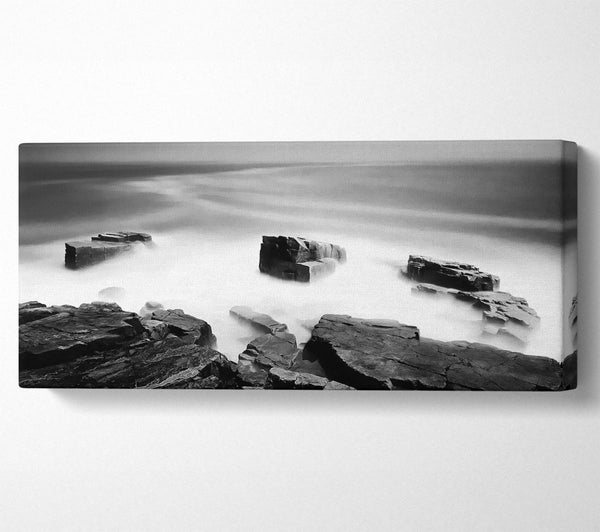 Surreal Ocean Rocks B n W