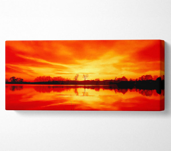 Stunning Lake At Sunset Orange