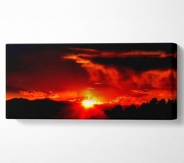 Vibrant Red Sun Clouds