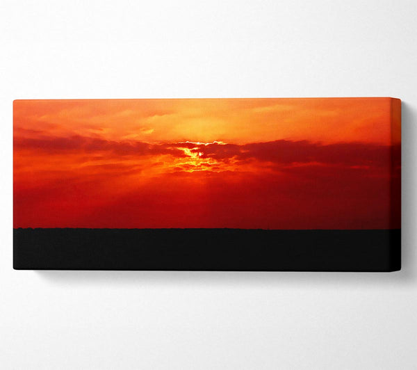 Red Sunbeams Over The Black Ocean