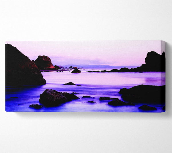 Lilac Blue Ocean Rocks