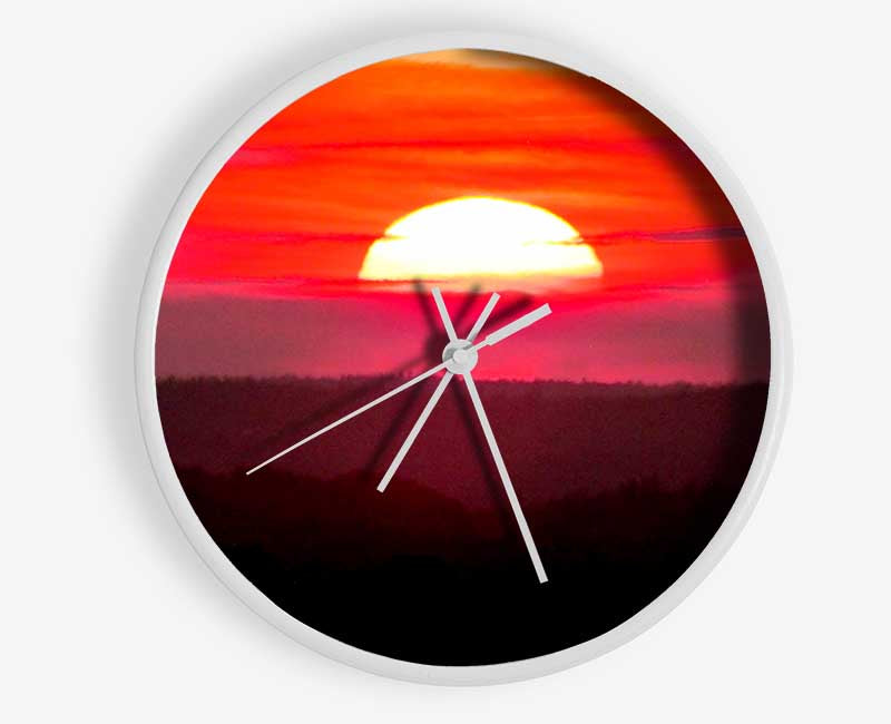 Pink Sunset Glaze Clock - Wallart-Direct UK