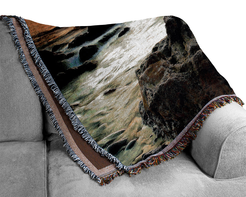 Sea Shore Sunset Woven Blanket