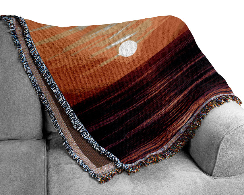 Sunset Just Before Night Falls Woven Blanket