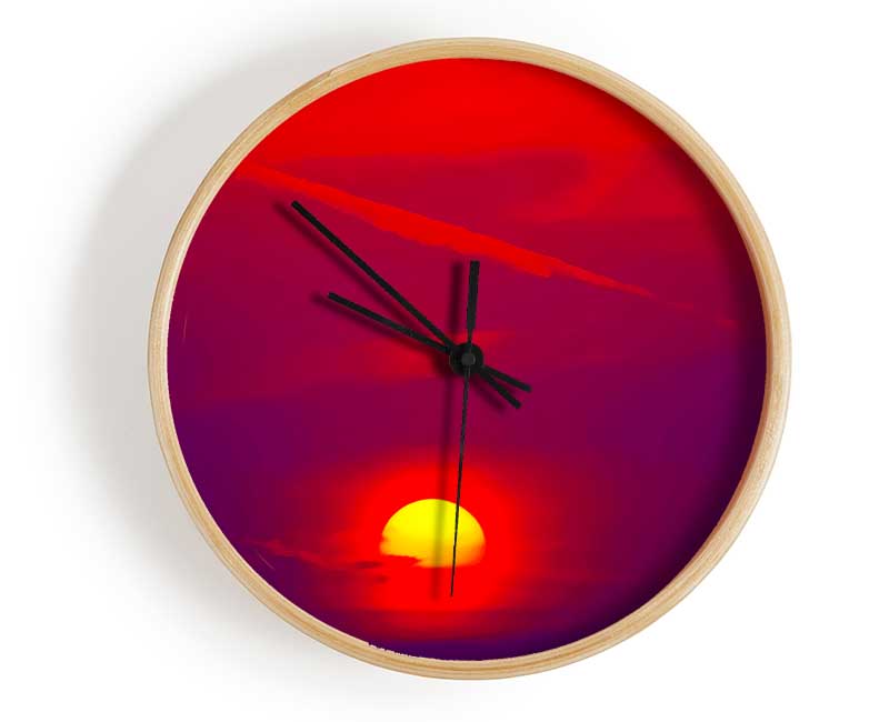The Glow Of The Red Sun Clock - Wallart-Direct UK