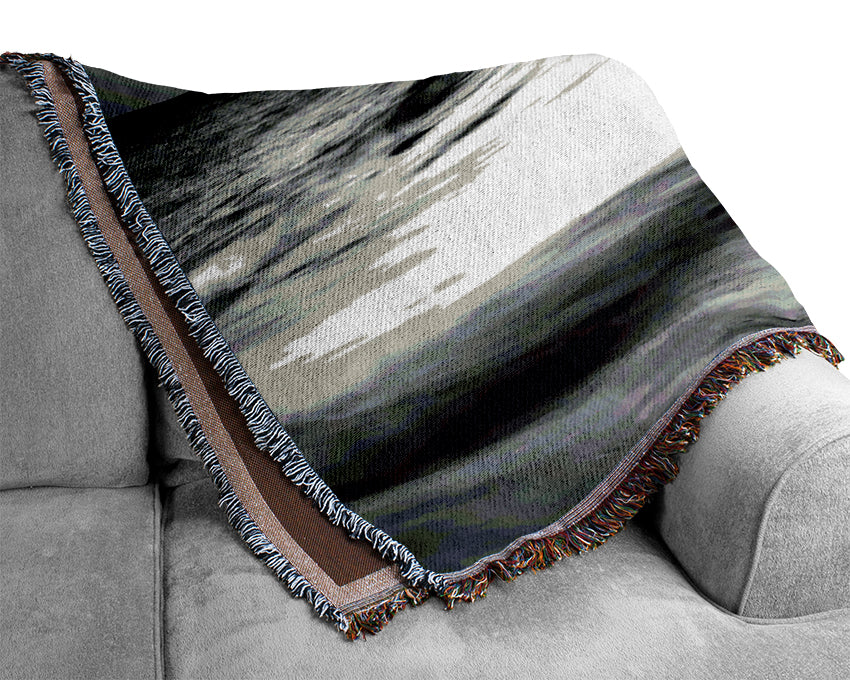 The Calming Ocean Flow B n W Woven Blanket