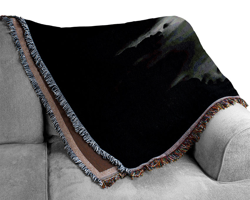Tree Top Ocean Calm B n W Woven Blanket