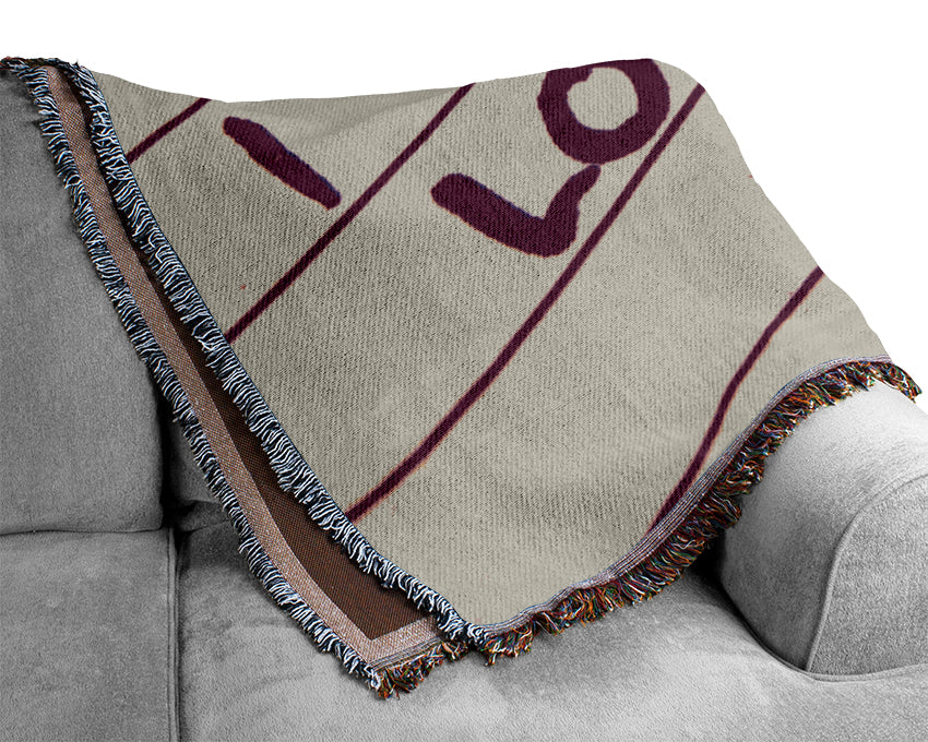 Love Quote I Love You Heart Woven Blanket