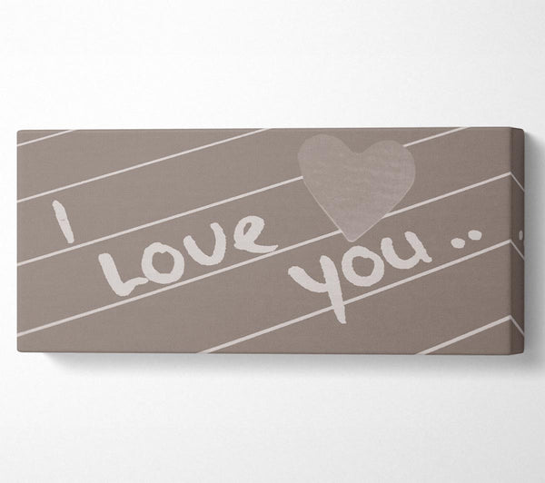 Love Quote I Love You Heart Beige