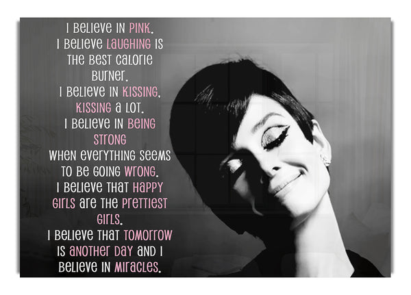 Audrey Hepburn I Believe In Pink Landscape