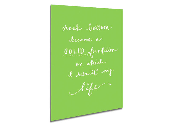 Rock Bottom Lime Green Metal Print