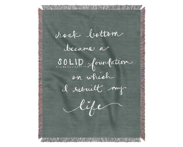 Rock Bottom Grey Woven Blanket